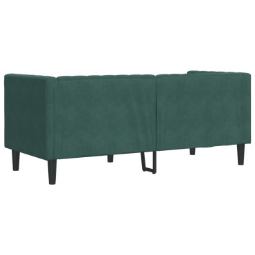 vidaXL Καναπές Διθέσιος Chesterfield με Στηρίγματα Πράσινος Βελούδο 174x74,5x70,5cm 1 τεμ.
