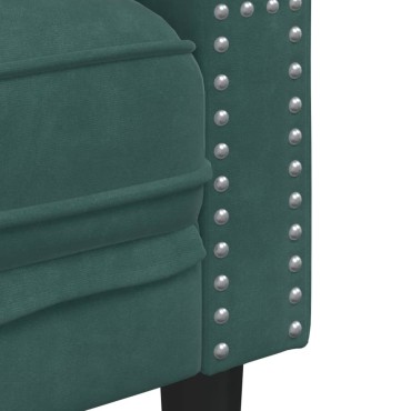 vidaXL Καναπές Διθέσιος Chesterfield με Στηρίγματα Πράσινος Βελούδο 174x74,5x70,5cm 1 τεμ.