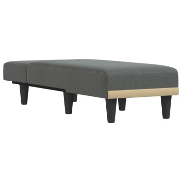 vidaXL Ανάκλιντρο Σκούρο Γκρι Υφασμάτινο 55x140x70cm 1 τεμ.