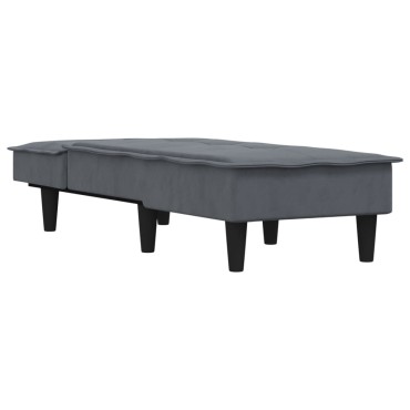 vidaXL Ανάκλιντρο Σκούρο Γκρι Βελούδινο 55x140x70cm 1 τεμ.
