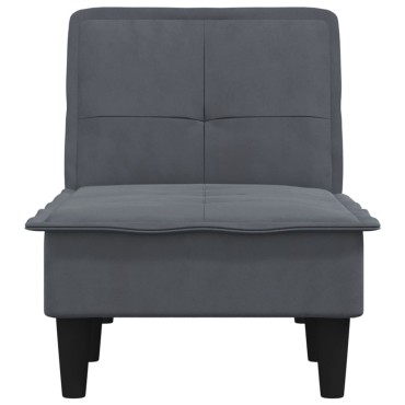 vidaXL Ανάκλιντρο Σκούρο Γκρι Βελούδινο 55x140x70cm 1 τεμ.