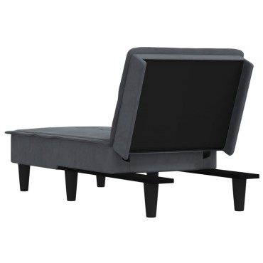 vidaXL Ανάκλιντρο Σκούρο Γκρι Βελούδινο 55x140x70cm 1 τεμ.