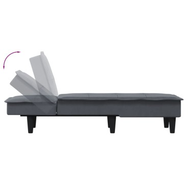 vidaXL Ανάκλιντρο Σκούρο Γκρι Βελούδινο 55x140x70cm 1 τεμ.