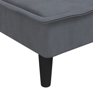 vidaXL Ανάκλιντρο Σκούρο Γκρι Βελούδινο 55x140x70cm 1 τεμ.