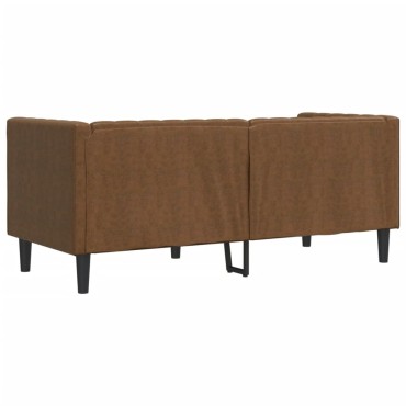 vidaXL Καναπές Διθέσιος Chesterfield με Στηρίγματα Συνθετικό Καστόρι 174x74,5x70,5cm 1 τεμ.