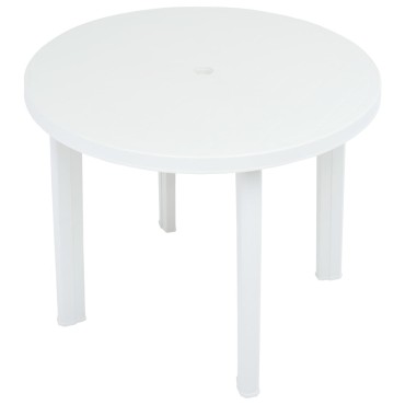 vidaXL Τραπέζι Κήπου Λευκό Πλαστικό 89x72cm 1 τεμ.