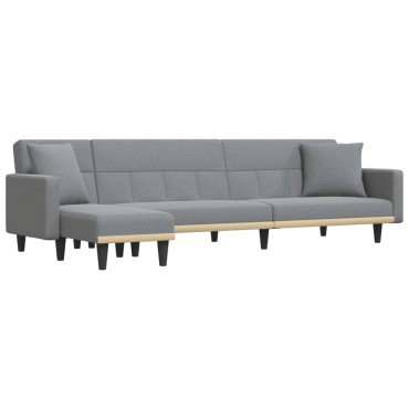 vidaXL Καναπές Κρεβάτι Γωνιακός Αν. Γκρι 275x140x70cm Υφασμάτινος 1 τεμ.