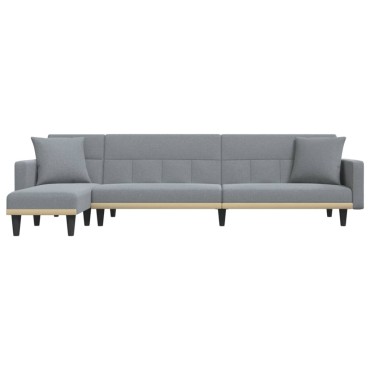 vidaXL Καναπές Κρεβάτι Γωνιακός Αν. Γκρι 275x140x70cm Υφασμάτινος 1 τεμ.