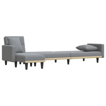 vidaXL Καναπές Κρεβάτι Γωνιακός Αν. Γκρι 275x140x70cm Υφασμάτινος 1 τεμ.