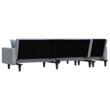 vidaXL Καναπές Κρεβάτι Γωνιακός Αν. Γκρι 275x140x70cm Υφασμάτινος 1 τεμ.