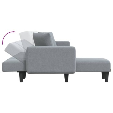 vidaXL Καναπές Κρεβάτι Γωνιακός Αν. Γκρι 275x140x70cm Υφασμάτινος 1 τεμ.