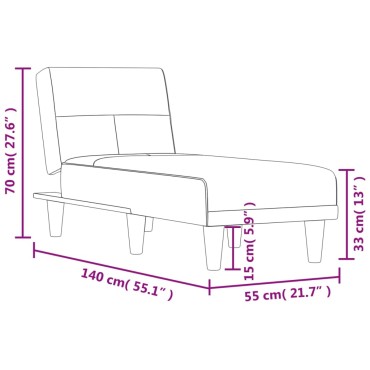 vidaXL Ανάκλιντρο Μαύρο Υφασμάτινο 55x140x70cm 1 τεμ.