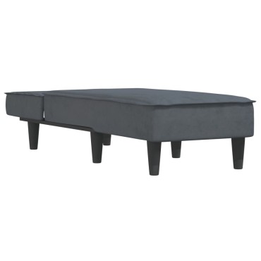 vidaXL Ανάκλιντρο Σκούρο Γκρι Βελούδινο 55x140x70cm 1 τεμ.