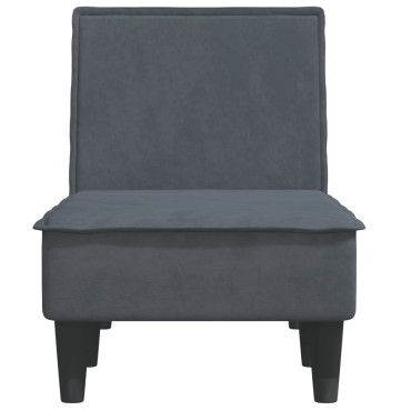 vidaXL Ανάκλιντρο Σκούρο Γκρι Βελούδινο 55x140x70cm 1 τεμ.