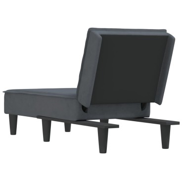 vidaXL Ανάκλιντρο Σκούρο Γκρι Βελούδινο 55x140x70cm 1 τεμ.