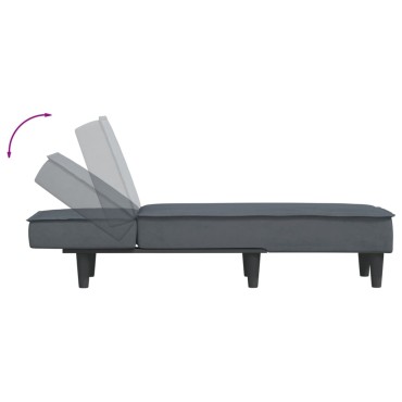 vidaXL Ανάκλιντρο Σκούρο Γκρι Βελούδινο 55x140x70cm 1 τεμ.