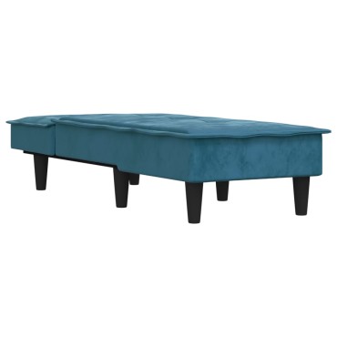 vidaXL Ανάκλιντρο Μπλε Βελούδινο 55x140x70cm 1 τεμ.