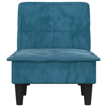 vidaXL Ανάκλιντρο Μπλε Βελούδινο 55x140x70cm 1 τεμ.