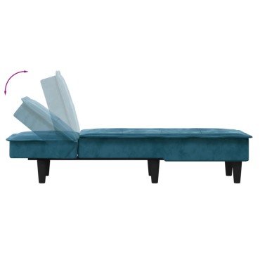 vidaXL Ανάκλιντρο Μπλε Βελούδινο 55x140x70cm 1 τεμ.