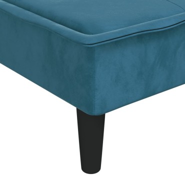 vidaXL Ανάκλιντρο Μπλε Βελούδινο 55x140x70cm 1 τεμ.