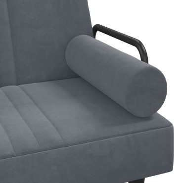 vidaXL Καναπές Κρεβάτι Γωνιακός Σκ. Γκρι 260x140x70cm Βελούδινος 1 τεμ.