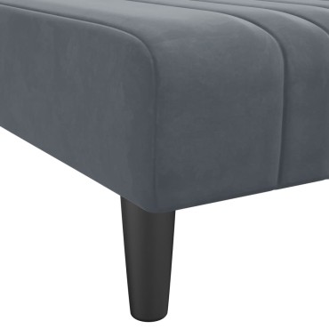 vidaXL Καναπές Κρεβάτι Γωνιακός Σκ. Γκρι 260x140x70cm Βελούδινος 1 τεμ.