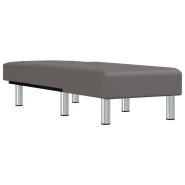 vidaXL Ανάκλιντρο Γκρι από Συνθετικό Δέρμα 55x140x70cm 1 τεμ.