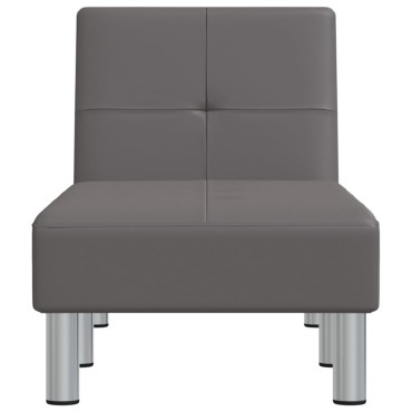 vidaXL Ανάκλιντρο Γκρι από Συνθετικό Δέρμα 55x140x70cm 1 τεμ.