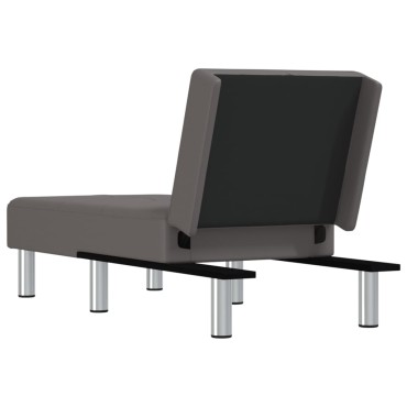 vidaXL Ανάκλιντρο Γκρι από Συνθετικό Δέρμα 55x140x70cm 1 τεμ.