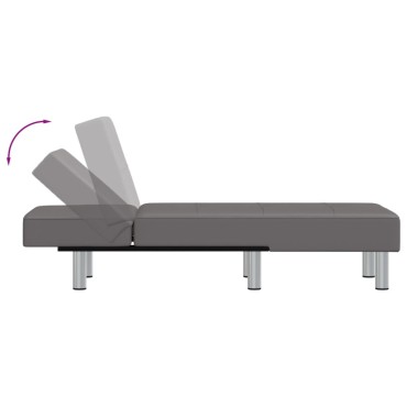 vidaXL Ανάκλιντρο Γκρι από Συνθετικό Δέρμα 55x140x70cm 1 τεμ.