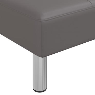 vidaXL Ανάκλιντρο Γκρι από Συνθετικό Δέρμα 55x140x70cm 1 τεμ.
