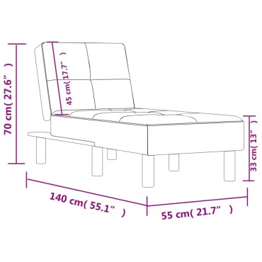 vidaXL Ανάκλιντρο Γκρι από Συνθετικό Δέρμα 55x140x70cm 1 τεμ.