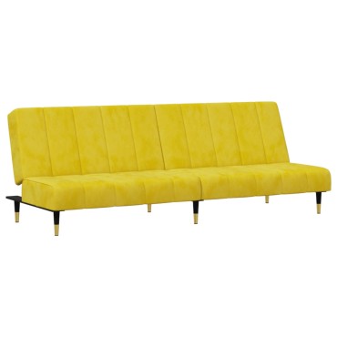 vidaXL Σαλόνι Σετ 2 τεμ. Κίτρινο από Βελούδο 200x84,5x69cm  Διθέσιος