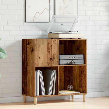 vidaXL Δισκοθήκη Παλιό Ξύλο 84,5x38x89cm από Επεξεργασμένο Ξύλο 1 τεμ.