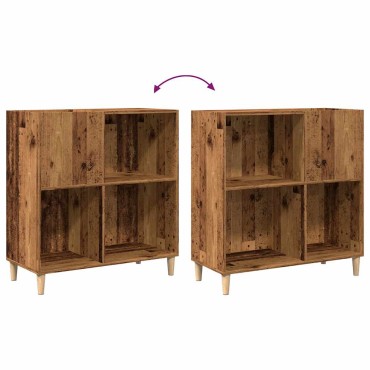 vidaXL Δισκοθήκη Παλιό Ξύλο 84,5x38x89cm από Επεξεργασμένο Ξύλο 1 τεμ.