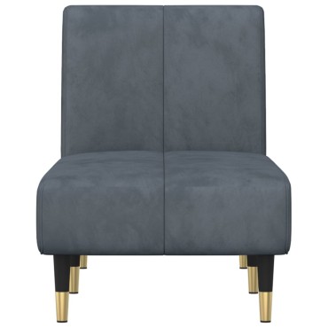 vidaXL Ανάκλιντρο Σκούρο Γκρι Βελούδινο 55x140x70cm 1 τεμ.