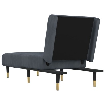 vidaXL Ανάκλιντρο Σκούρο Γκρι Βελούδινο 55x140x70cm 1 τεμ.