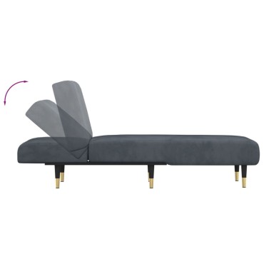 vidaXL Ανάκλιντρο Σκούρο Γκρι Βελούδινο 55x140x70cm 1 τεμ.