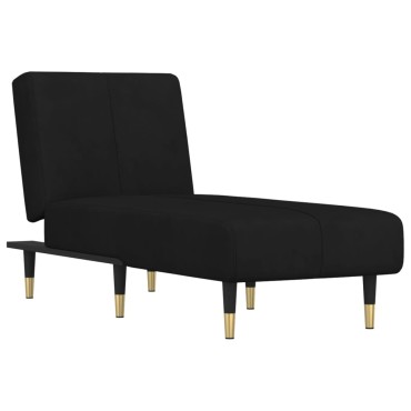 vidaXL Ανάκλιντρο μΑΎΡΟ Βελούδινο 55x140x70cm 1 τεμ.