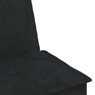 vidaXL Καναπές Κρεβάτι Γωνιακός Μαύρος 255x140x70cm Βελούδινος 1 τεμ.