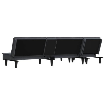 vidaXL Καναπές Κρεβάτι Γωνιακός Σκ. Γκρι 255x140x70cm Βελούδινος 1 τεμ.