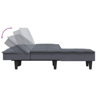 vidaXL Καναπές Κρεβάτι Γωνιακός Σκ. Γκρι 255x140x70cm Βελούδινος 1 τεμ.