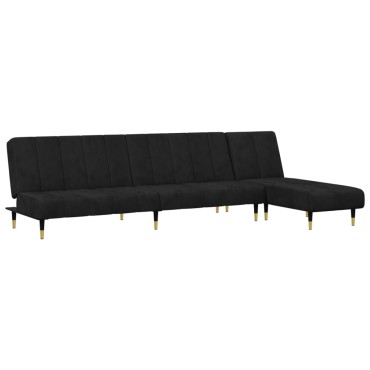 vidaXL Σετ Σαλονιού 2 τεμ. Μαύρο Βελούδινο 200x84,5x69cm  Διθέσιος