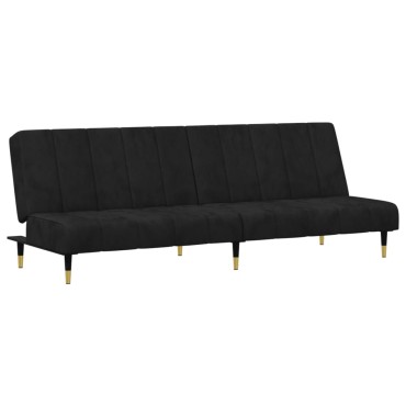 vidaXL Σετ Σαλονιού 2 τεμ. Μαύρο Βελούδινο 200x84,5x69cm  Διθέσιος