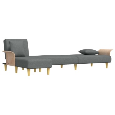 vidaXL Καναπές Κρεβάτι Γωνιακός Σκ. Γκρι 279x140x70cm Υφασμάτινος 1 τεμ.