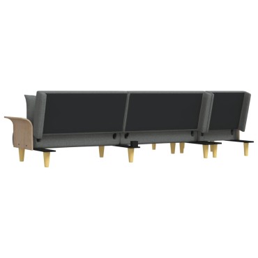 vidaXL Καναπές Κρεβάτι Γωνιακός Σκ. Γκρι 279x140x70cm Υφασμάτινος 1 τεμ.