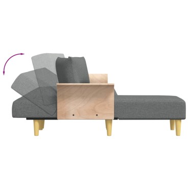 vidaXL Καναπές Κρεβάτι Γωνιακός Σκ. Γκρι 279x140x70cm Υφασμάτινος 1 τεμ.