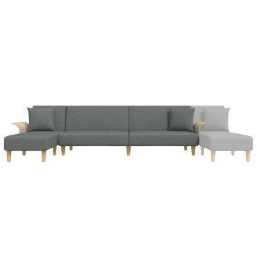 vidaXL Καναπές Κρεβάτι Γωνιακός Σκ. Γκρι 279x140x70cm Υφασμάτινος 1 τεμ.