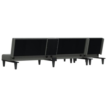 vidaXL Καναπές Κρεβάτι Γωνιακός Σκούρο Γκρι 255x140x70cm Υφασμάτινος 1 τεμ.