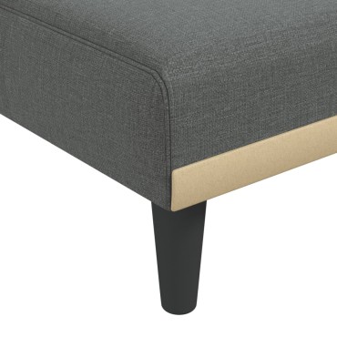 vidaXL Καναπές Κρεβάτι Γωνιακός Σκούρο Γκρι 255x140x70cm Υφασμάτινος 1 τεμ.